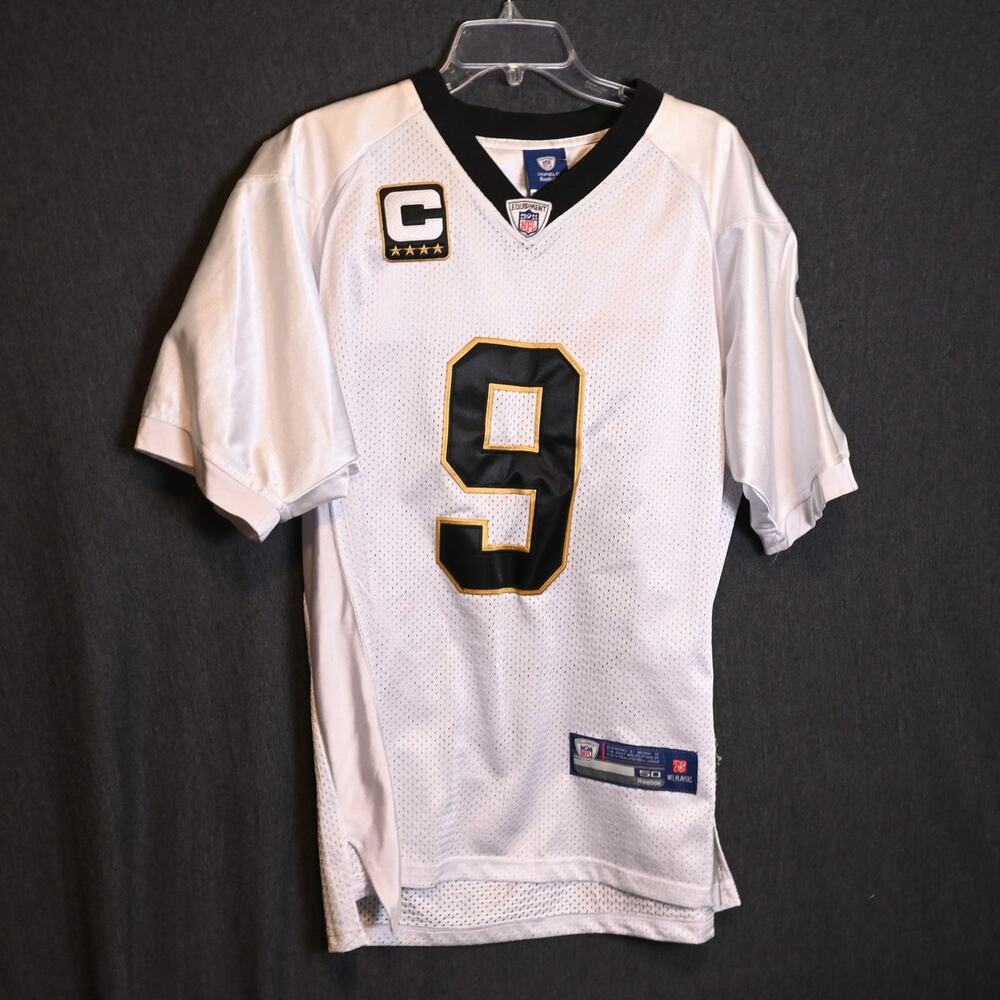 Reebok Men's 50 (US L-XL) Drew Brees Onfield NFL Jersey New Orleans Saints #9